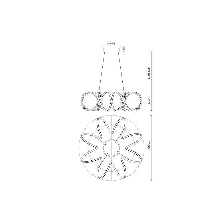 Image 5 Kuzco Synergy LED 34-in Black LED Chandeliers more views