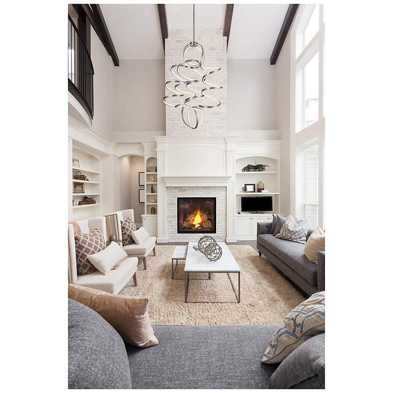 Image 3 Kuzco Synergy LED 41-in Antique Silver LED Chandeliers more views