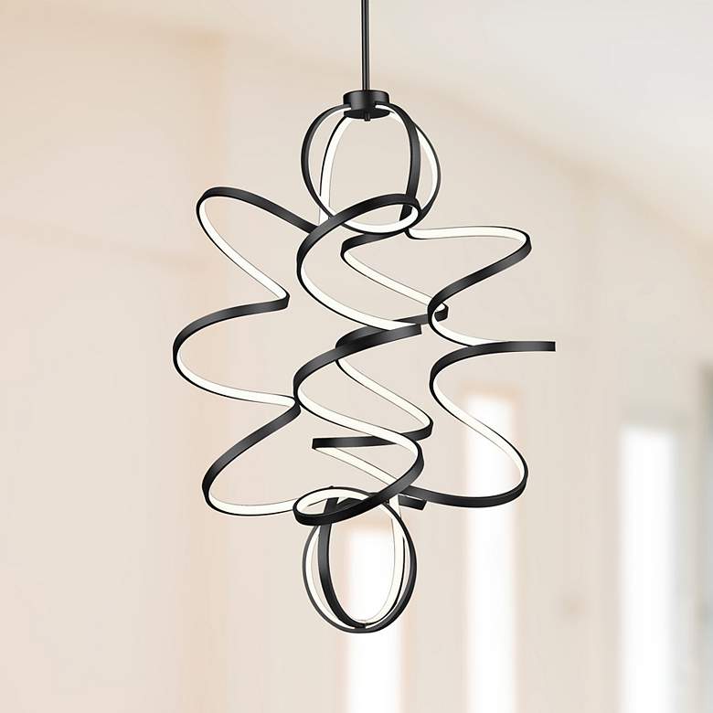 Image 1 Kuzco Synergy LED 41-in Black LED Chandeliers
