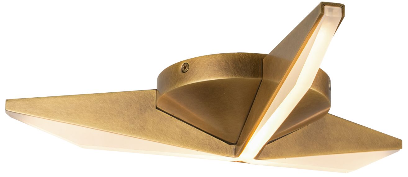 Image 2 Kuzco Tachi LED 15-in Vintage Brass Flush Mount more views