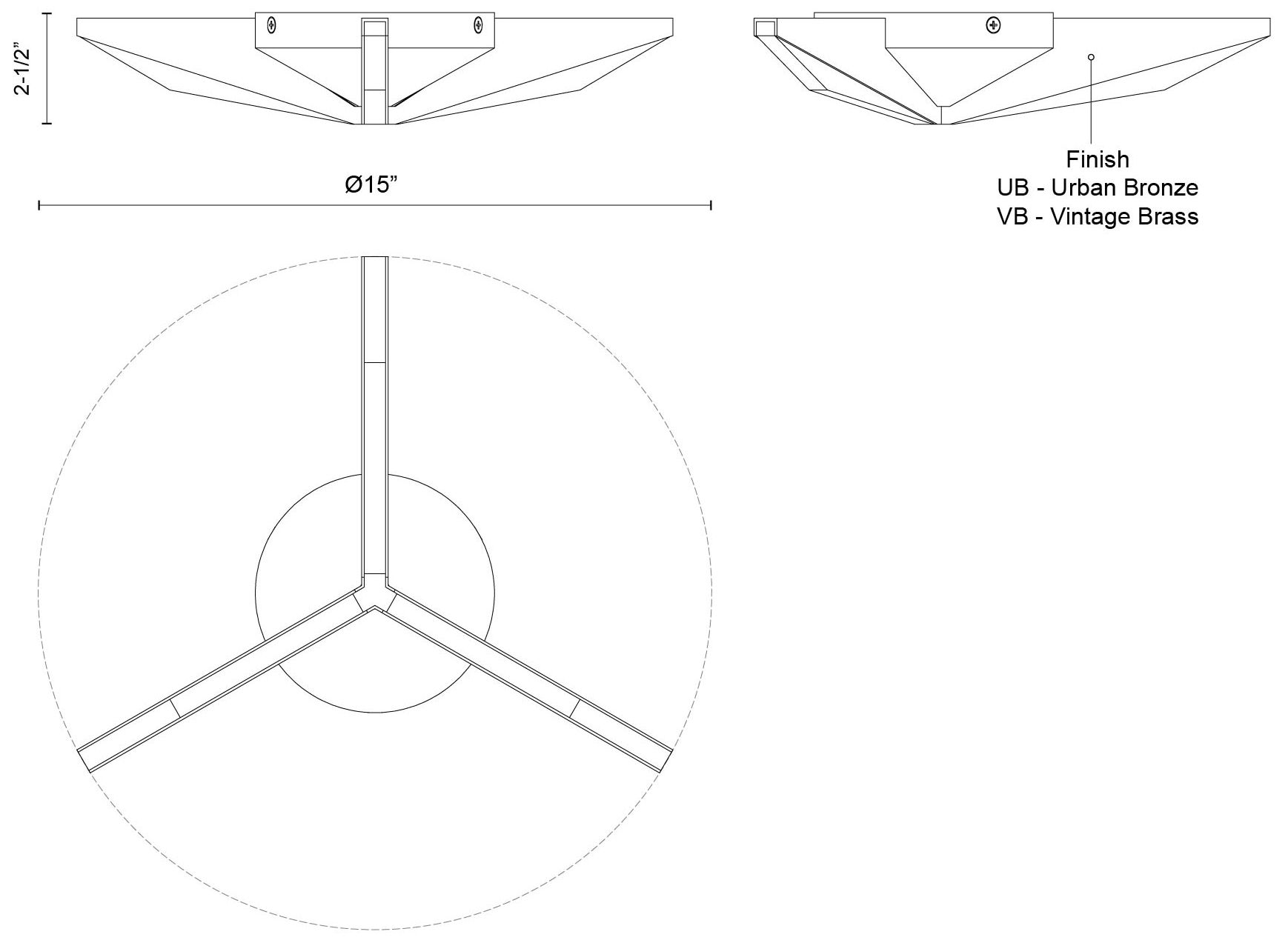 Image 4 Kuzco Tachi LED 15-in Vintage Brass Flush Mount more views