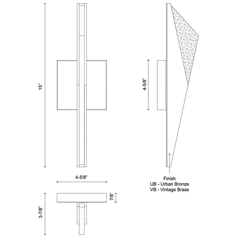 Image 4 Kuzco Tachi LED 15-in Vintage Brass Wall Sconce more views