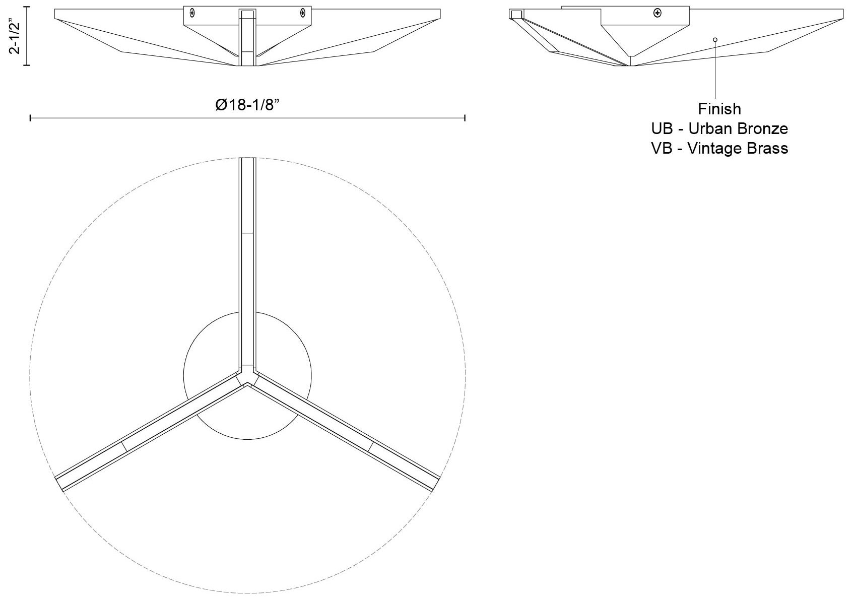 Image 5 Kuzco Tachi LED 18-in Urban Bronze Flush Mount more views