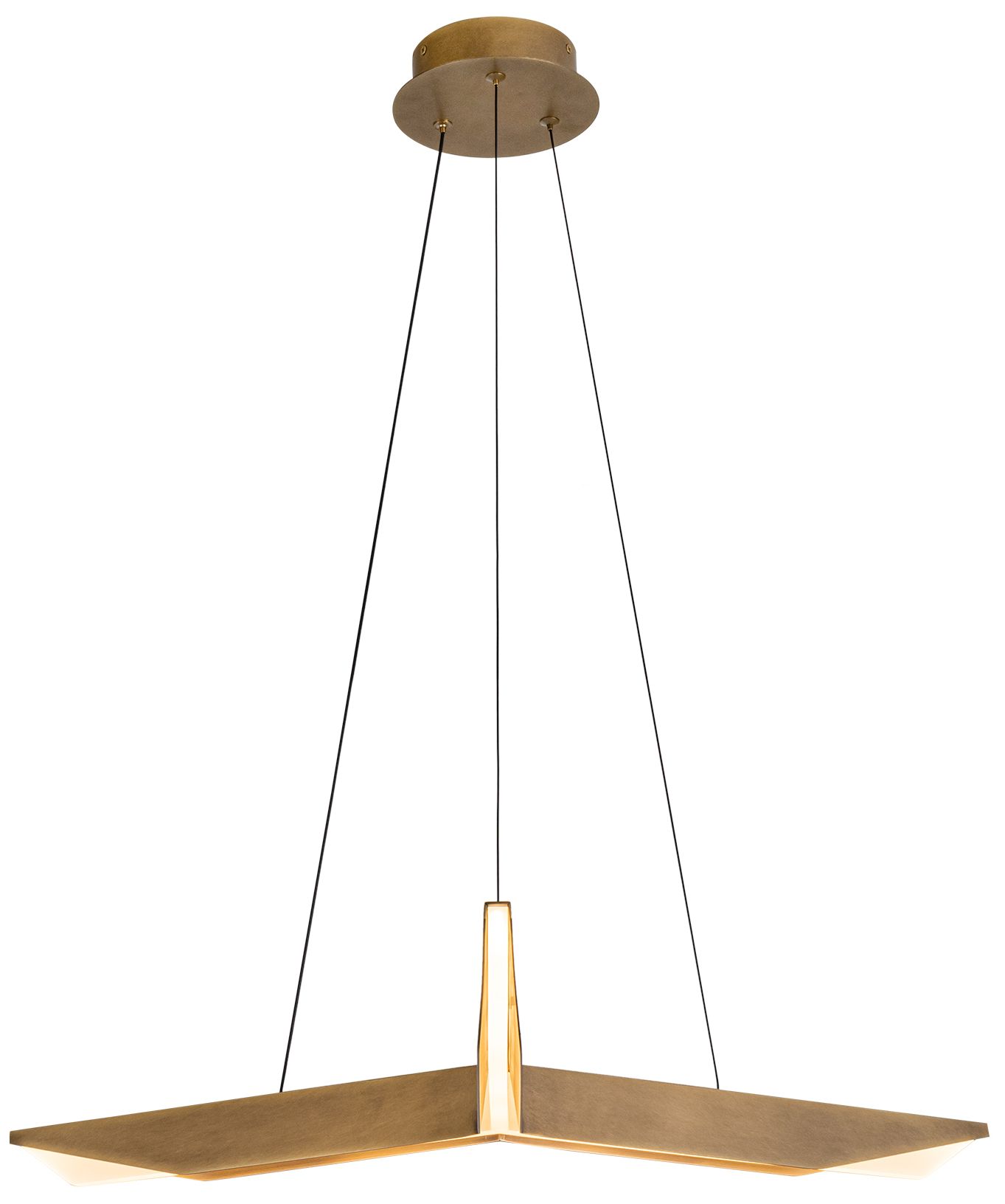 Image 2 Kuzco Tachi LED 31-in Vintage Brass Pendant more views