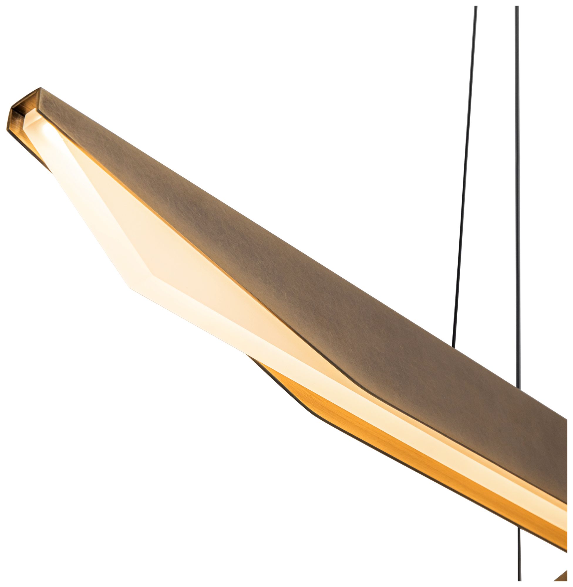 Image 3 Kuzco Tachi LED 31-in Vintage Brass Pendant more views