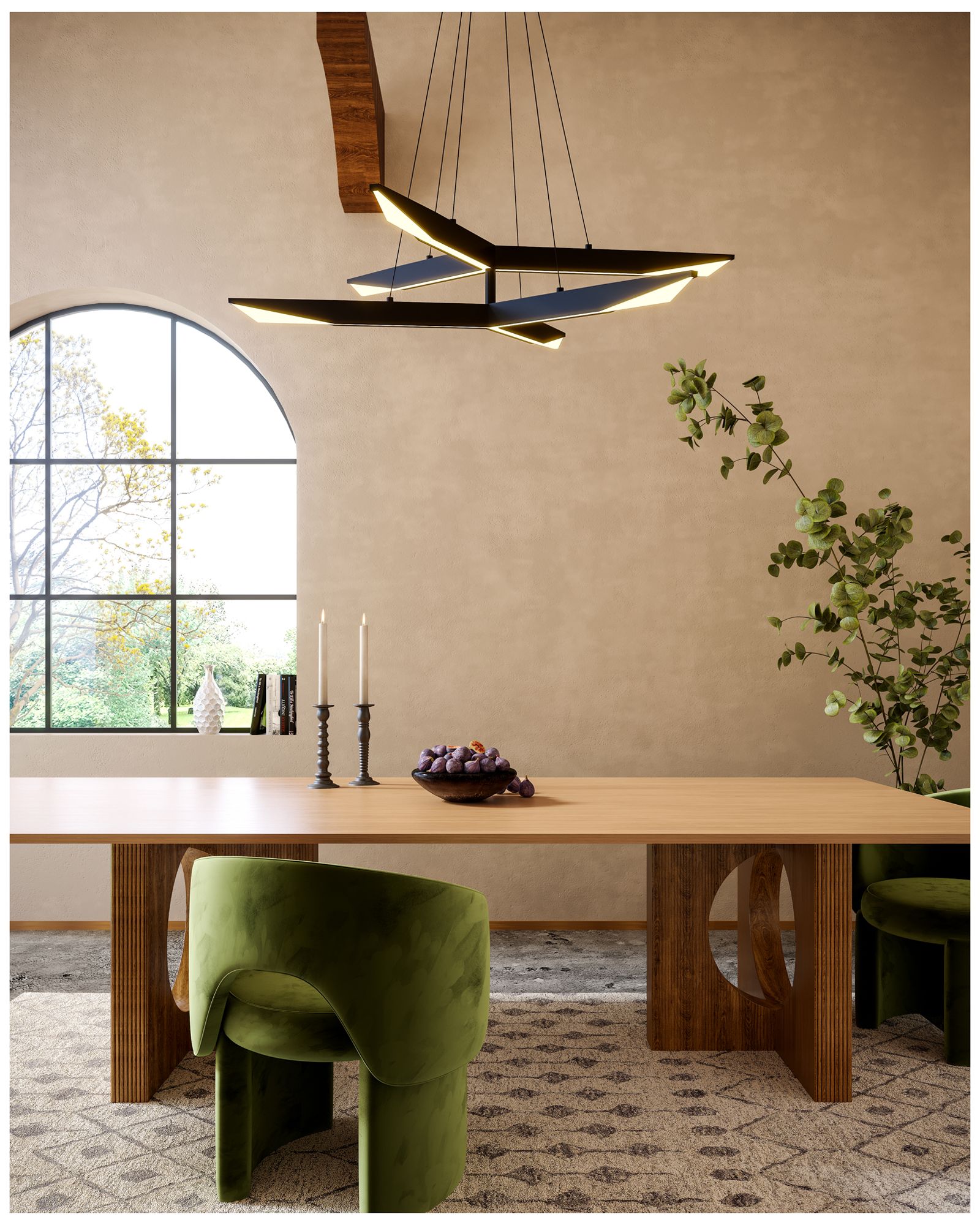 Image 3 Kuzco Tachi LED 42-in Urban Bronze LED Chandelier more views