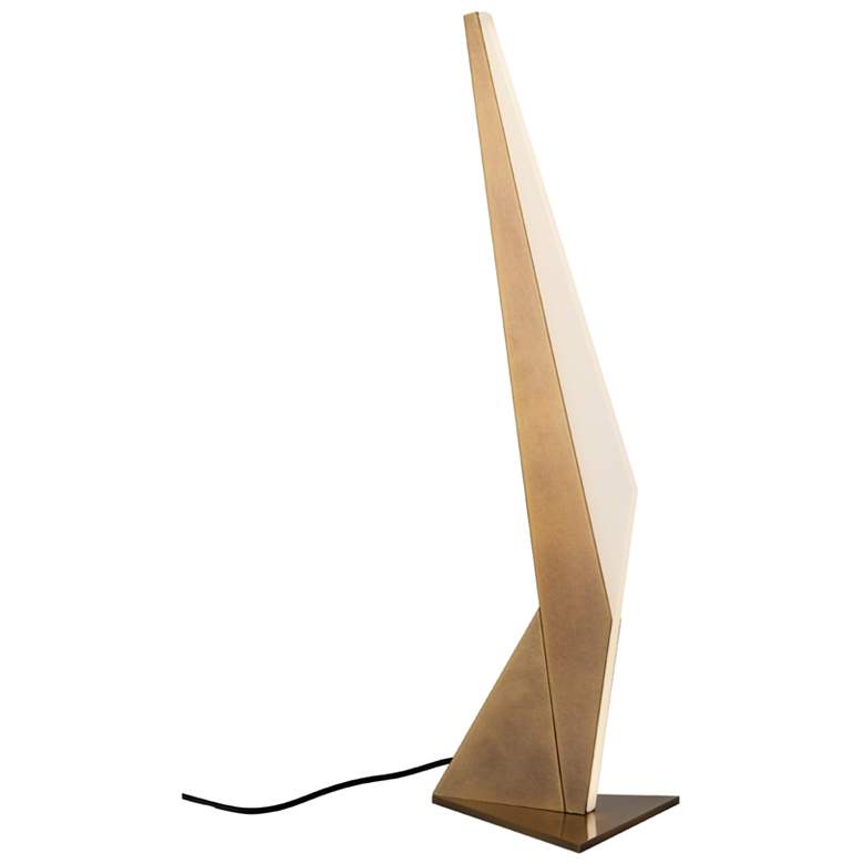 Image 1 Kuzco Tachi LED 6-in Vintage Brass LED Table Lamp