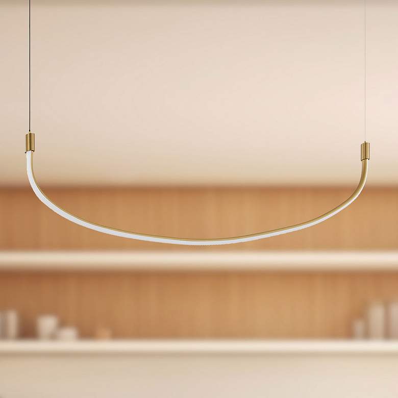 Image 1 Kuzco Talis LED 36-in Brushed Gold Linear Pendant