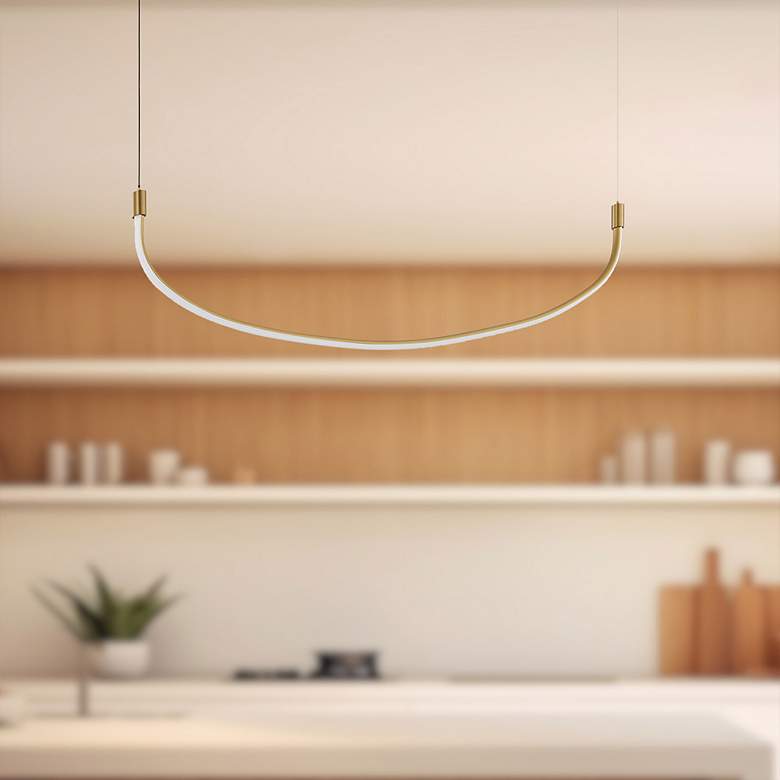 Image 3 Kuzco Talis LED 36-in Brushed Gold Linear Pendant more views
