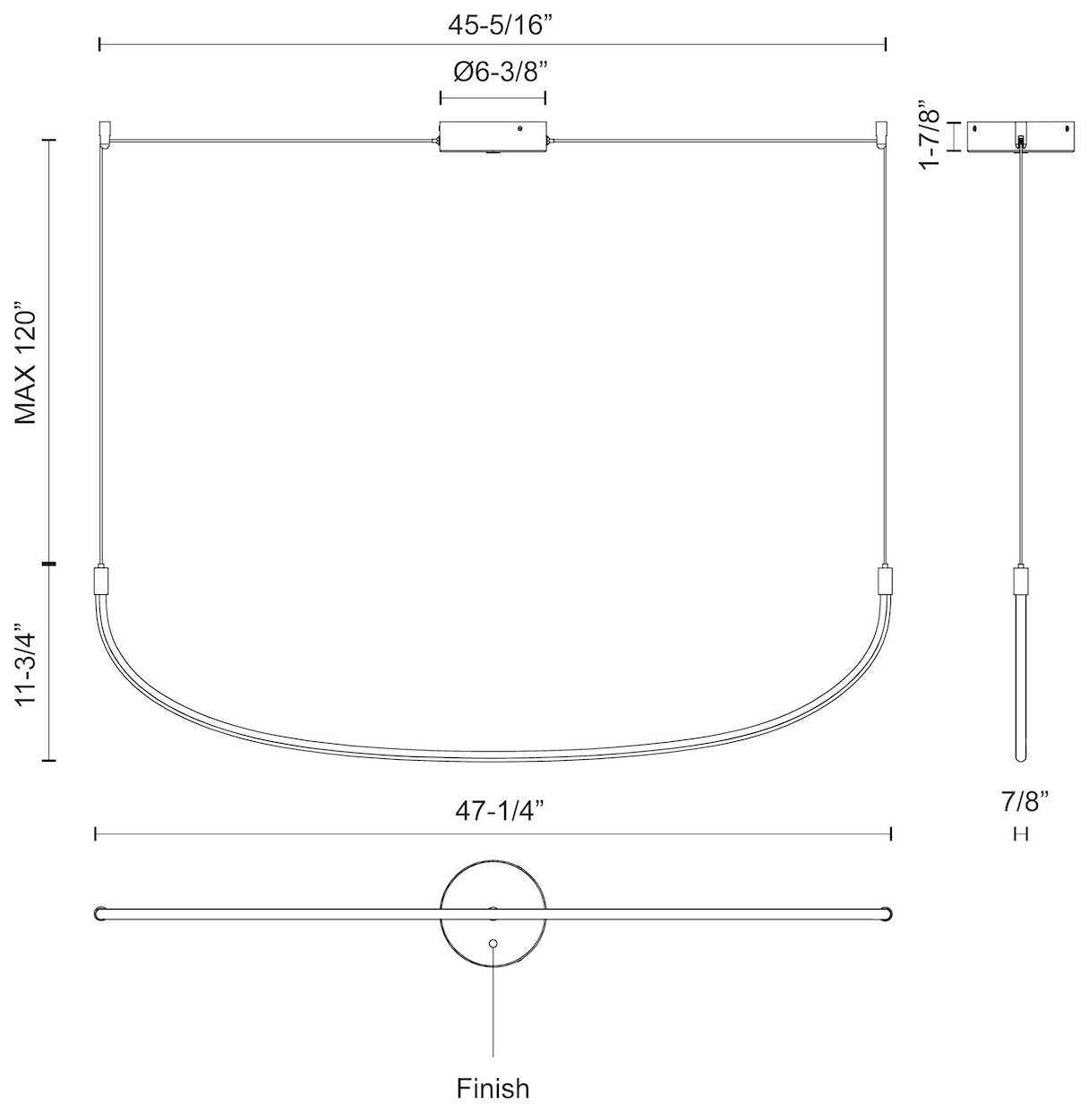 Image 5 Kuzco Talis LED 48-in Black Linear Pendant more views