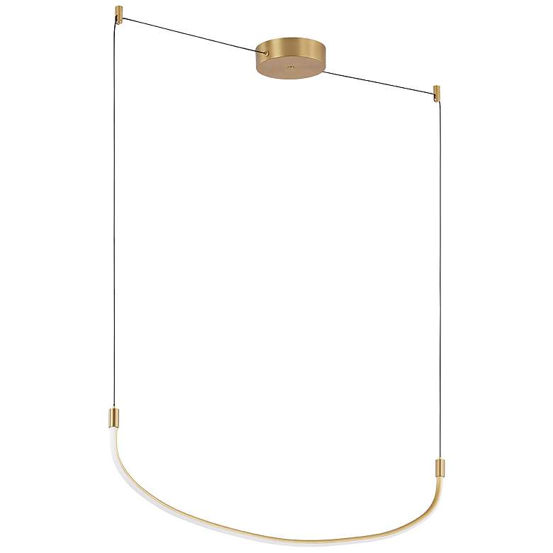Image 1 Kuzco Talis LED 48-in Brushed Gold Linear Pendant
