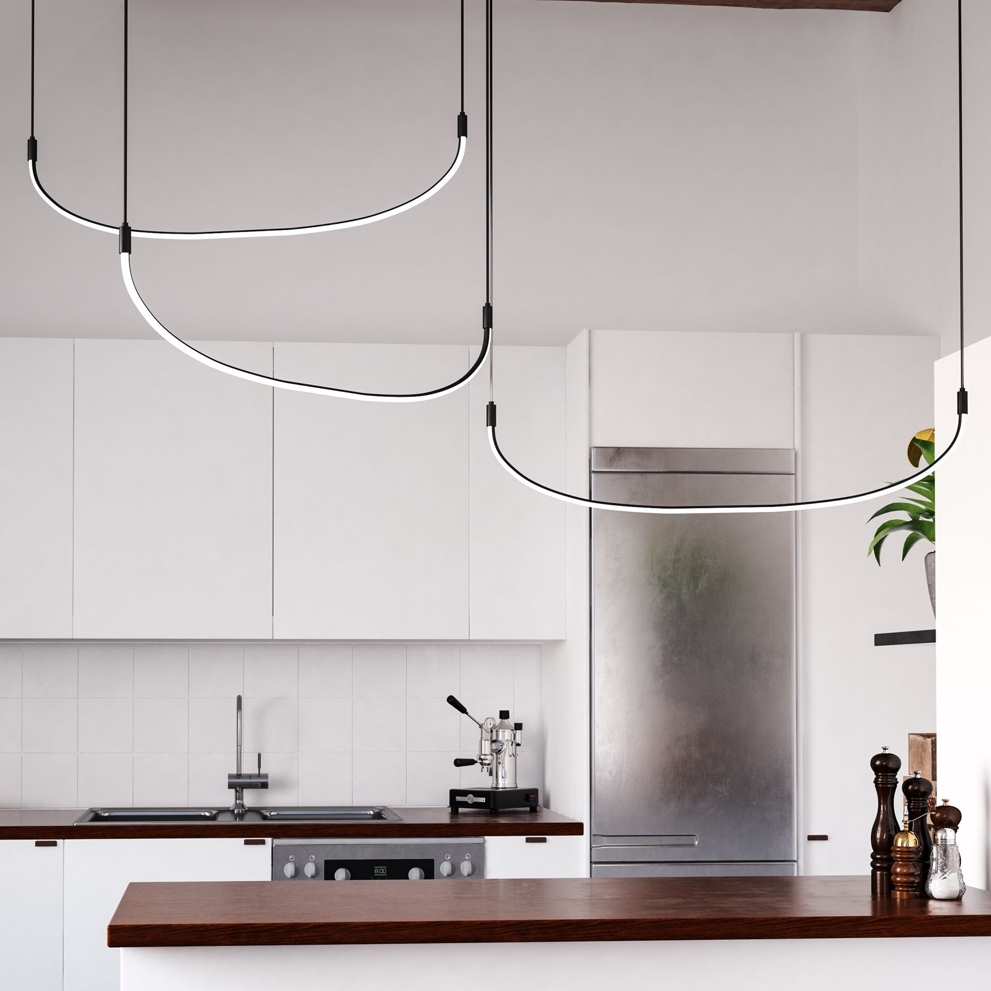 Kuzco Talis LED 70-in Black Multi-Pendant