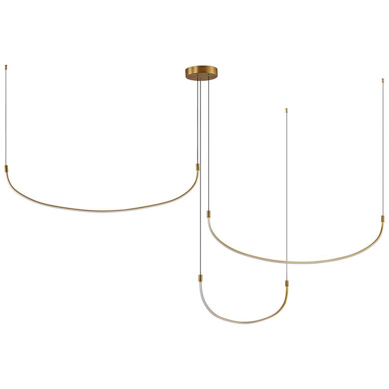 Image 1 Kuzco Talis LED 70-in Brushed Gold Multi-Pendant