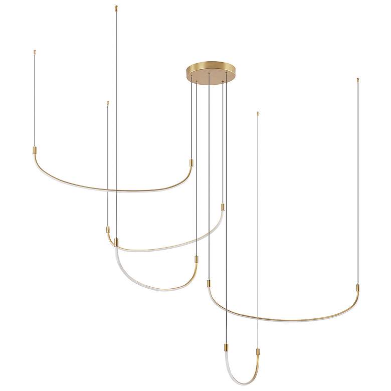 Image 1 Kuzco Talis LED 70-in Brushed Gold Multi-Pendant