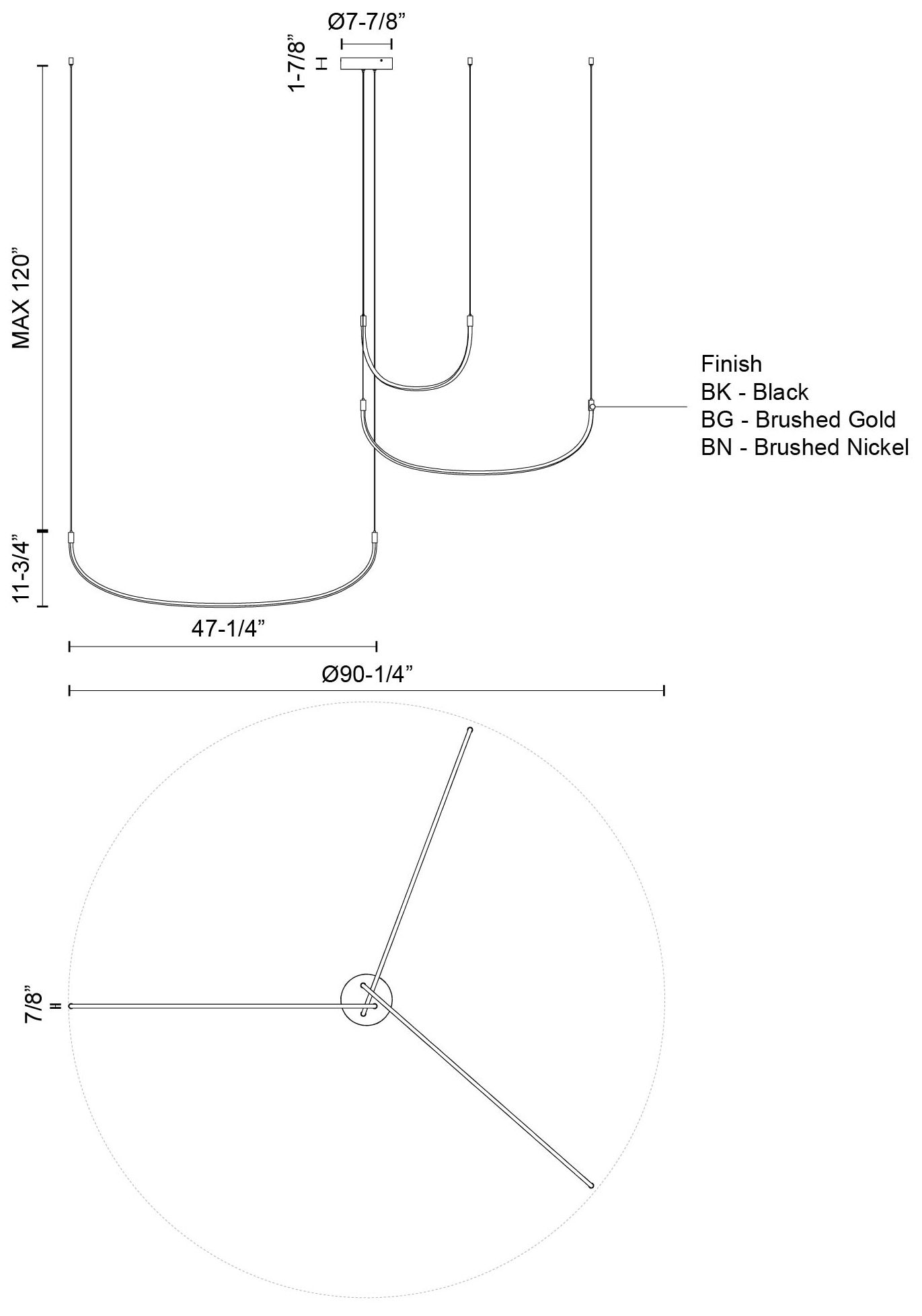 Image 2 Kuzco Talis LED 90-in Black Multi-Pendant more views