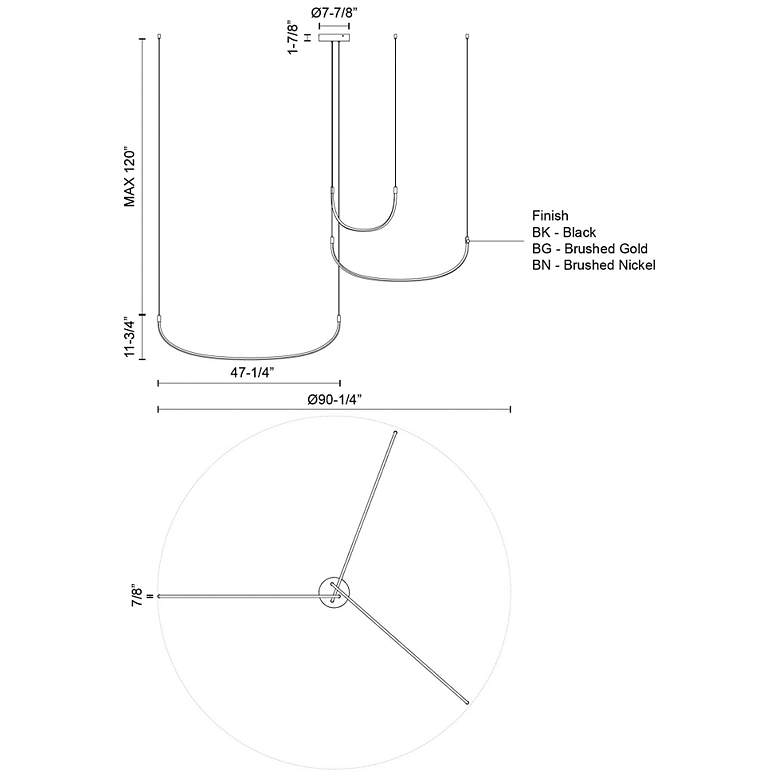 Image 2 Kuzco Talis LED 90-in Black Multi-Pendant more views