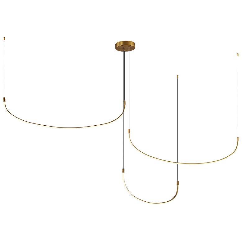Image 1 Kuzco Talis LED 90-in Brushed Gold Multi-Pendant