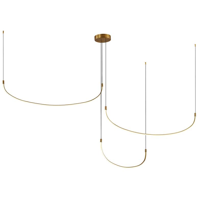 Image 1 Kuzco Talis LED 90-in Brushed Gold Multi-Pendant