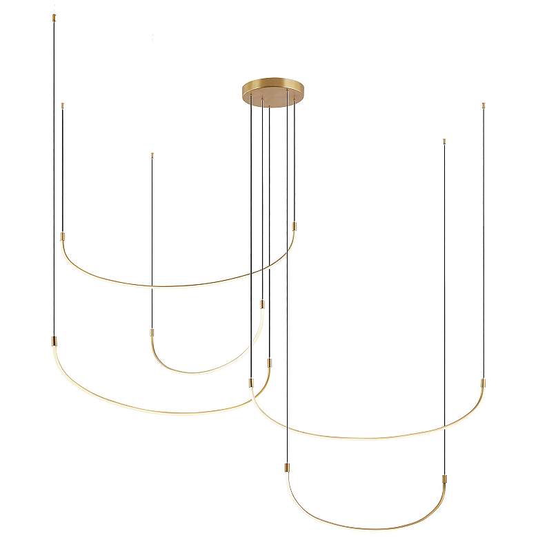 Image 1 Kuzco Talis LED 90-in Brushed Gold Multi-Pendant