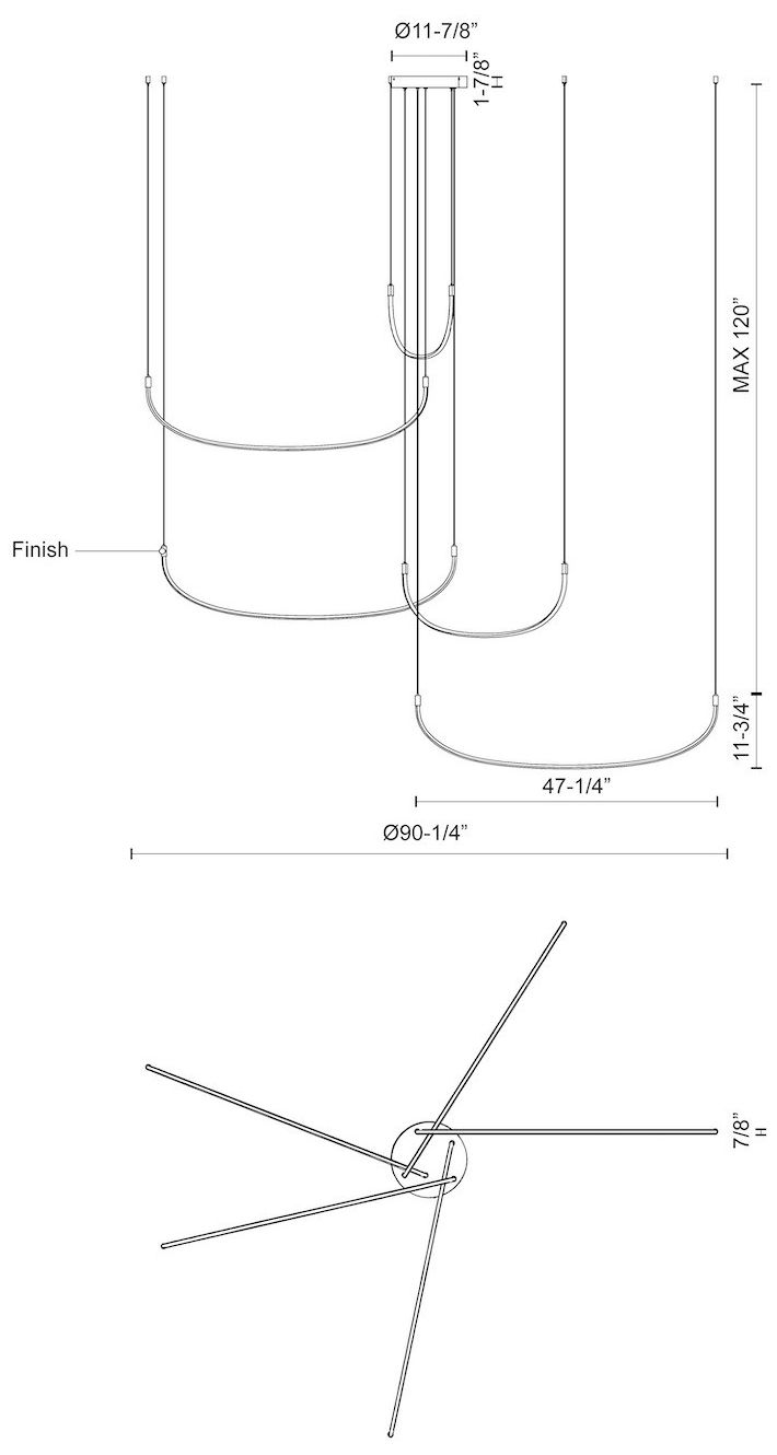 Image 2 Kuzco Talis LED 90-in Brushed Nickel Multi-Pendant more views