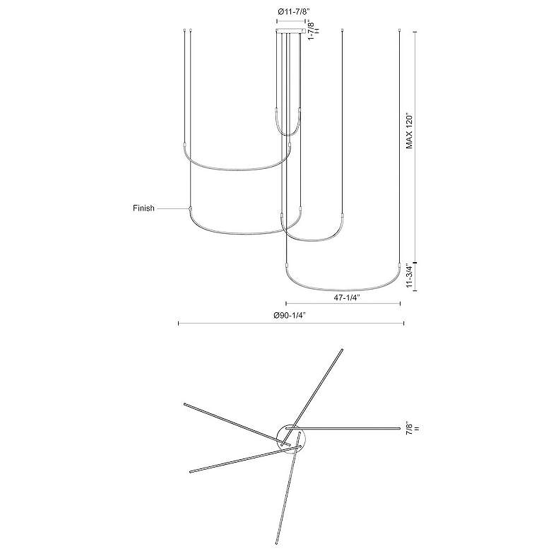 Image 2 Kuzco Talis LED 90-in Brushed Nickel Multi-Pendant more views