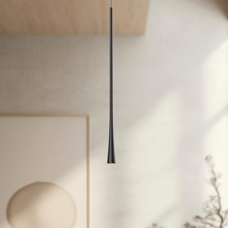 Image 3 Kuzco Taper LED 24-in Black Pendant more views