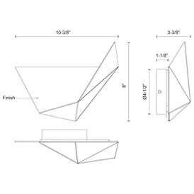 Image4 of Kuzco Taro LED 10-in Black Wall Sconce more views