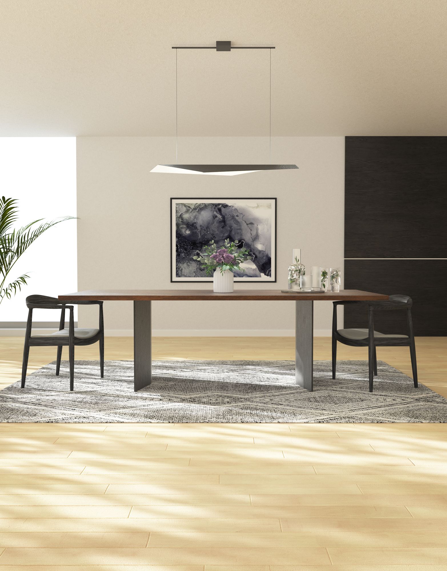 Image 3 Kuzco Taro LED 48-in Black/White Linear Pendant more views