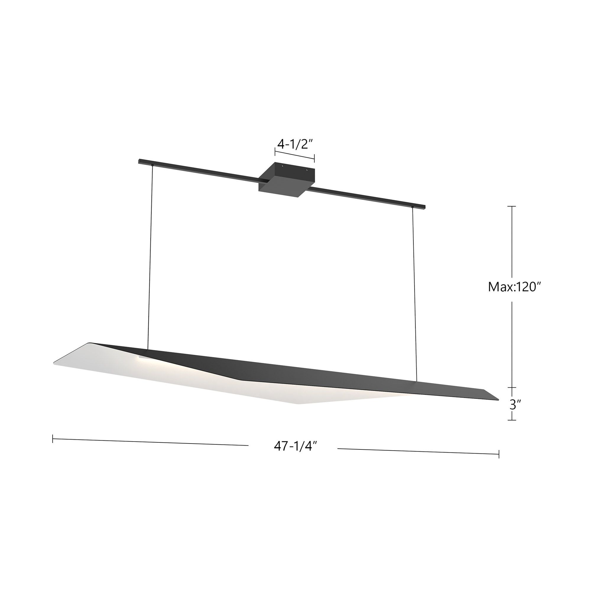 Image 5 Kuzco Taro LED 48-in Black/White Linear Pendant more views