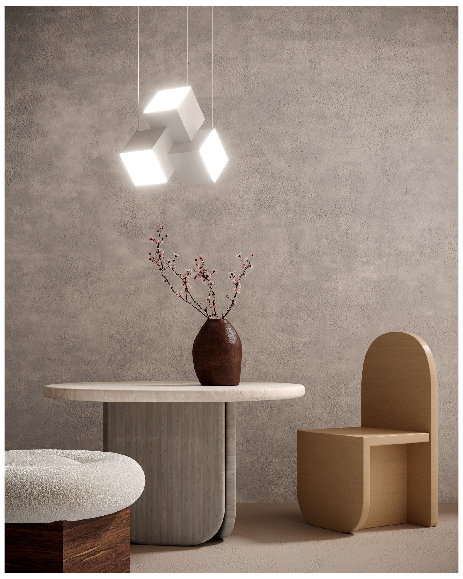 Image 3 Kuzco Tetra LED 16-in White Pendant more views