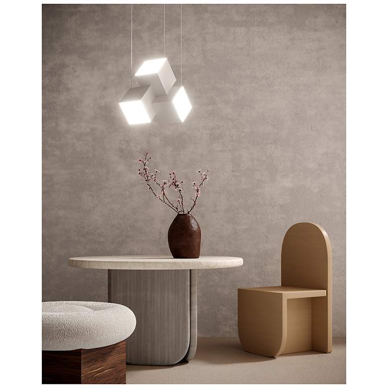Image 3 Kuzco Tetra LED 16-in White Pendant more views