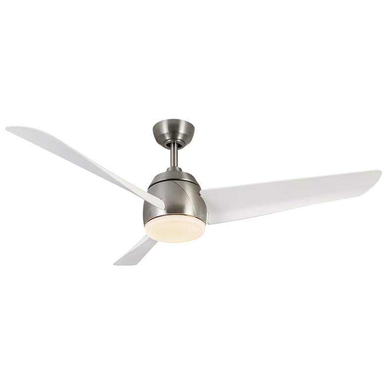 Image 1 Kuzco Thalia LED 54-in Brushed Nickel/Matte White Ceiling Fan