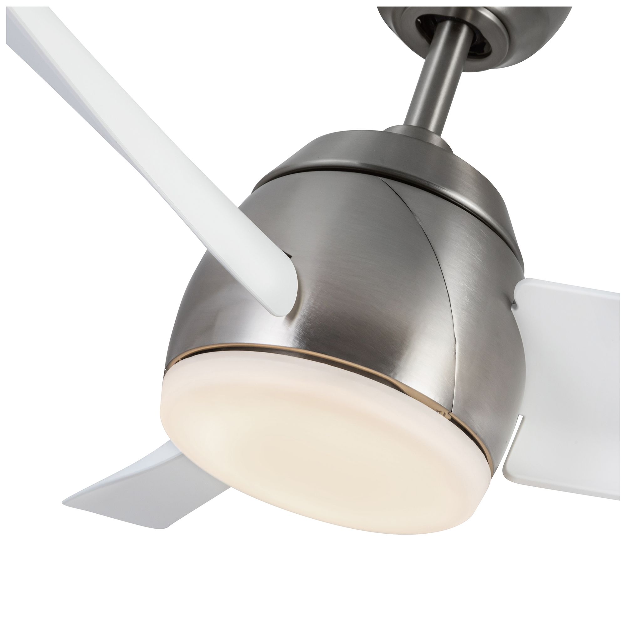 Image 7 Kuzco Thalia LED 54-in Brushed Nickel/Matte White Ceiling Fan more views