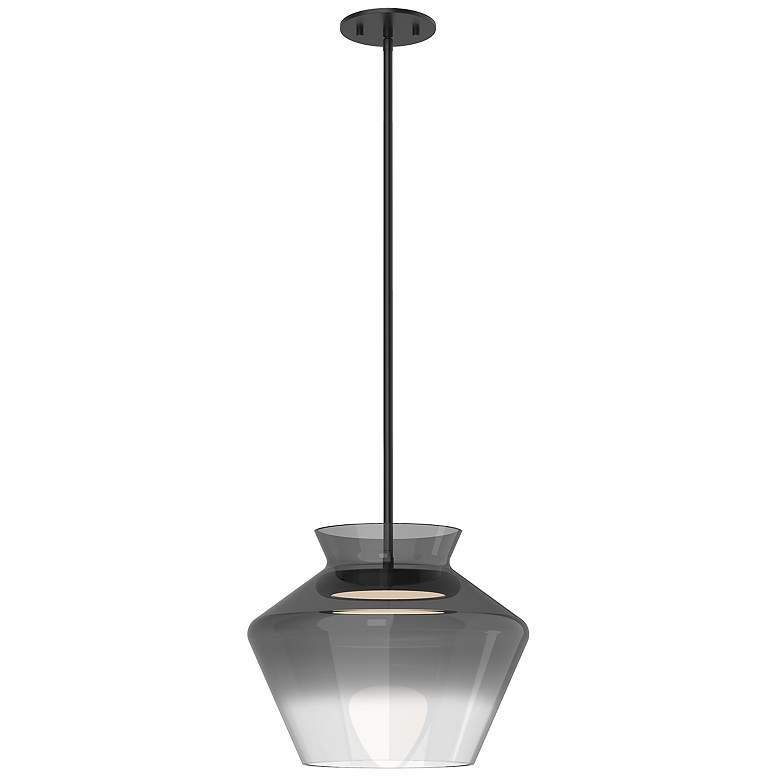 Image 1 Kuzco Trinity 13" Wide Black and Smoked Glass LED Pendant