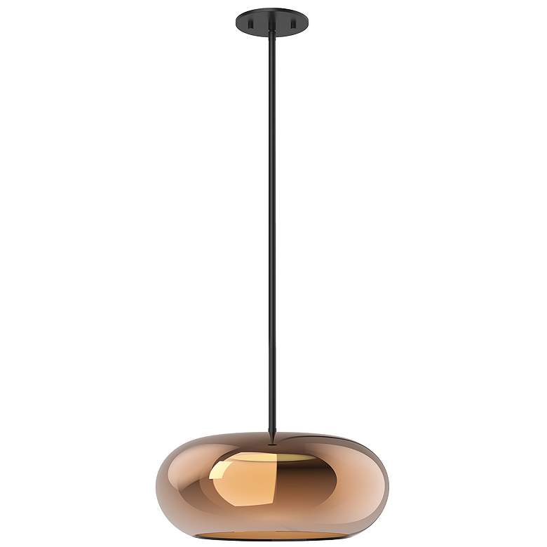 Image 1 Kuzco Trinity 14 1/4" Wide Black and Copper Glass Modern LED Pendant
