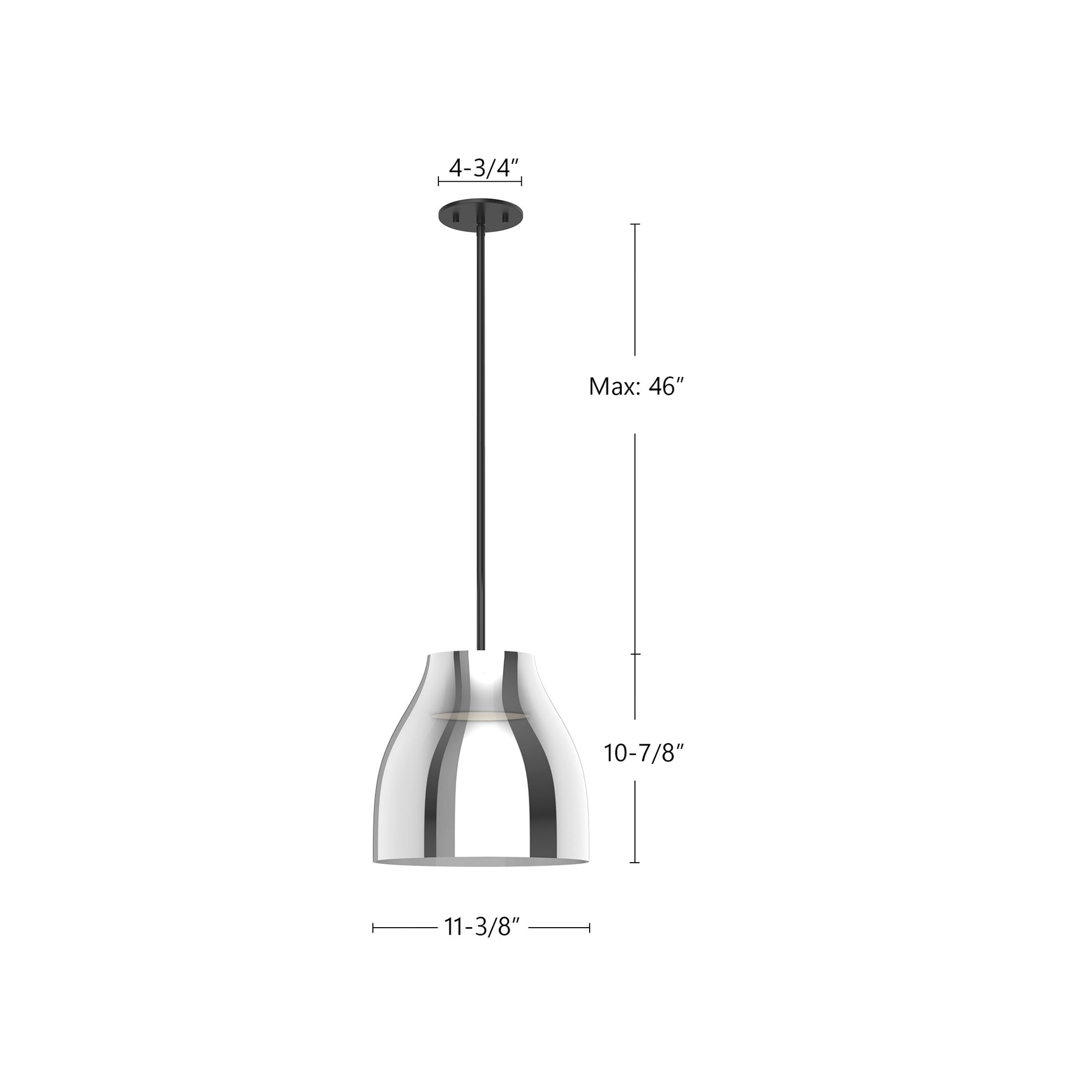 Kuzco Trinity LED 12-in Black/Chrome Pendant