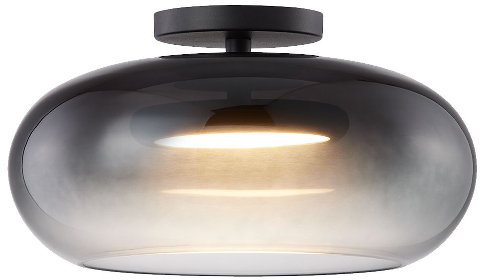 Image 2 Kuzco Trinity LED 14-in Black/Smoked Semi-Flush Mount