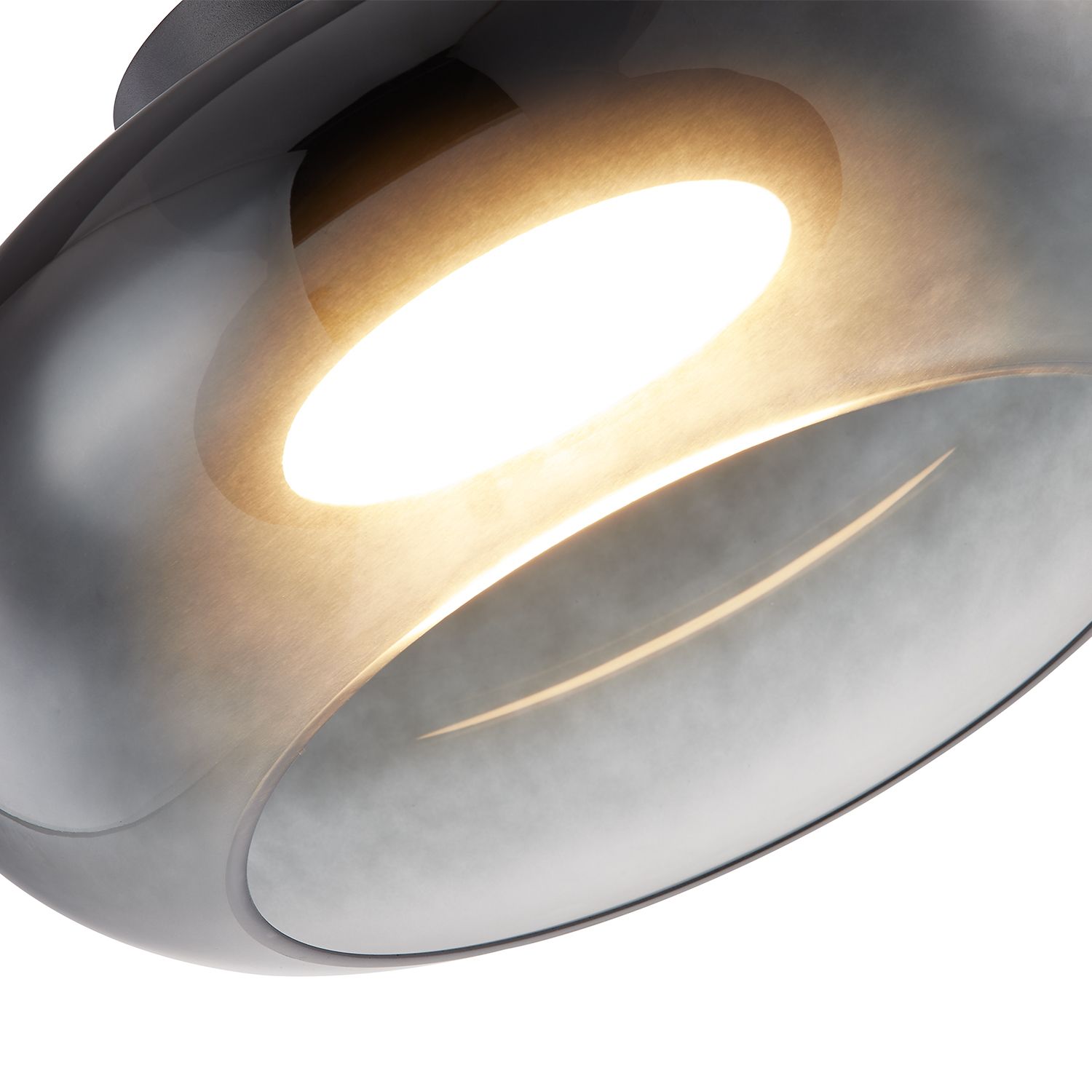 Image 3 Kuzco Trinity LED 14-in Black/Smoked Semi-Flush Mount more views