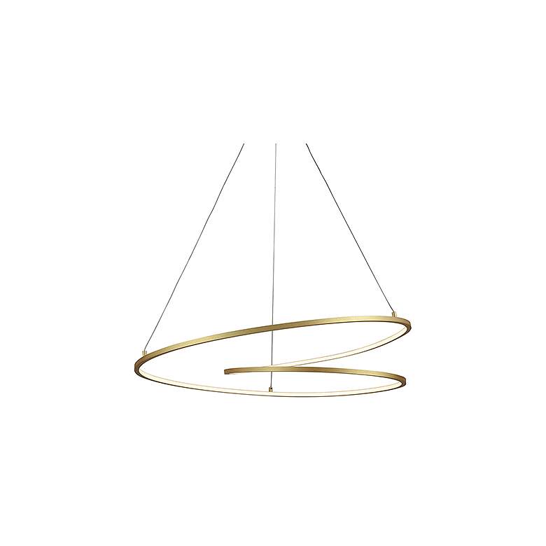 Image 2 Kuzco Twist LED 32-in Antique Brass Pendant more views