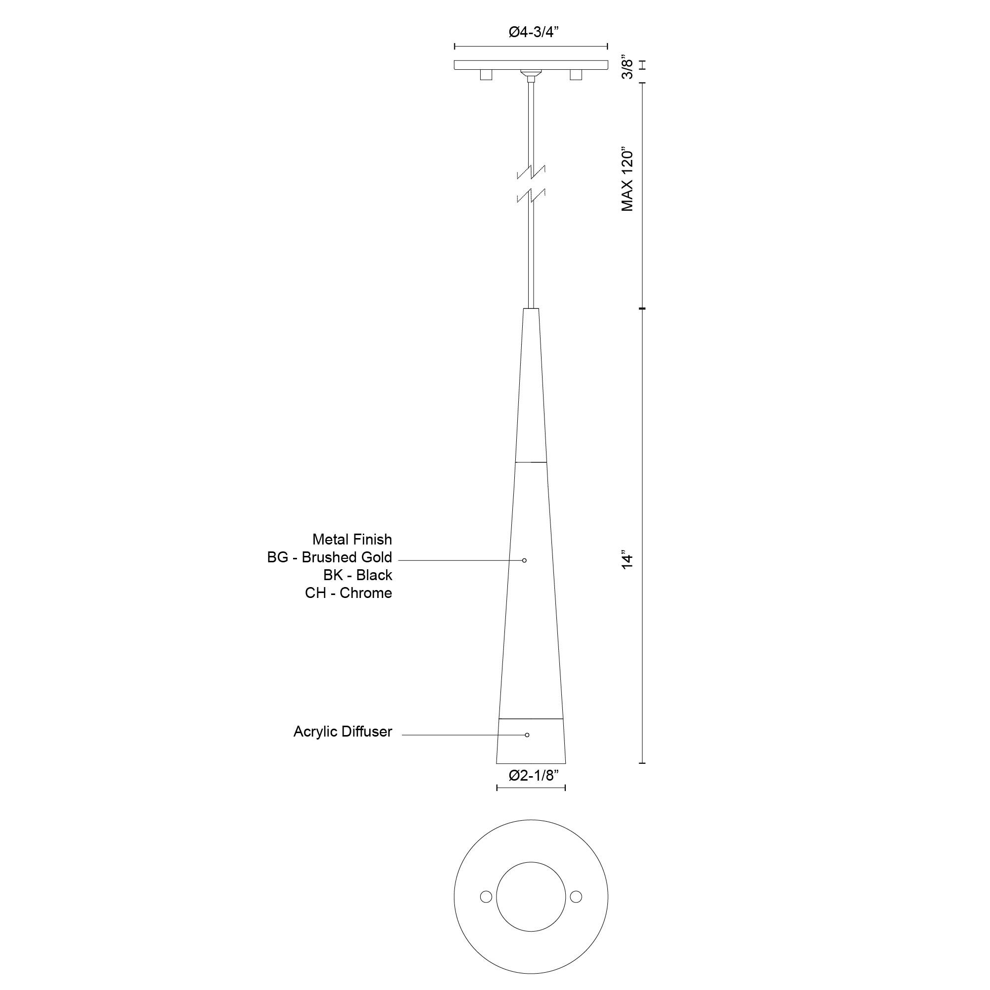 Kuzco Ultra 2-in Chrome Pendants