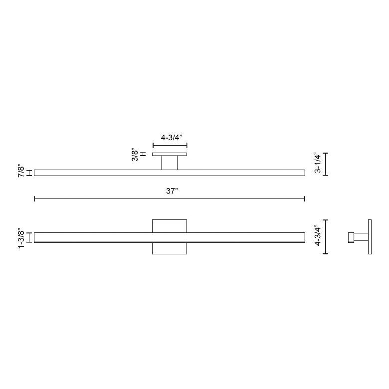 Image 2 Kuzco Vega LED 37-in Brushed Nickel Vanity Light more views