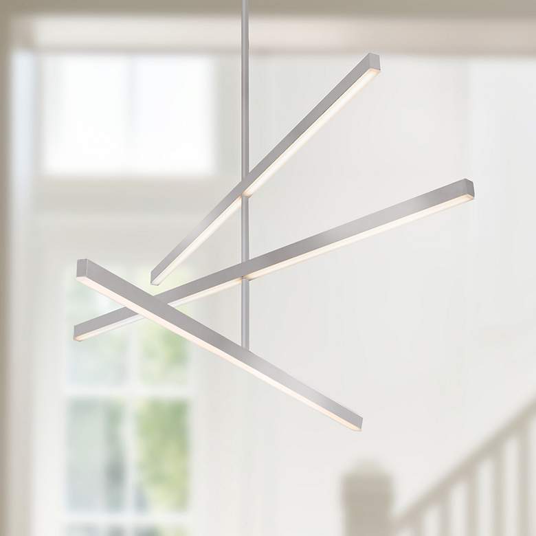 Image 1 Kuzco Vega LED 45-in Brushed Nickel LED Chandeliers