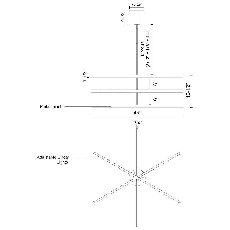 Image 3 Kuzco Vega LED 45-in Brushed Nickel LED Chandeliers more views