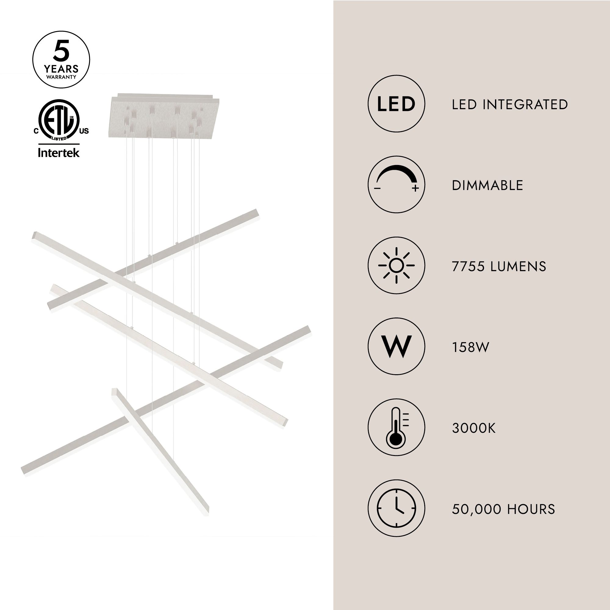 Image 4 Kuzco Vega LED 5 Head Brushed Gold Multi-Pendant more views