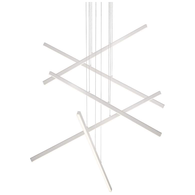 Image 1 Kuzco Vega LED 5 Head Brushed Nickel Multi-Pendant