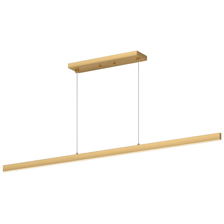 Image 1 Kuzco Vega LED 56-in Brushed Gold Linear Pendant