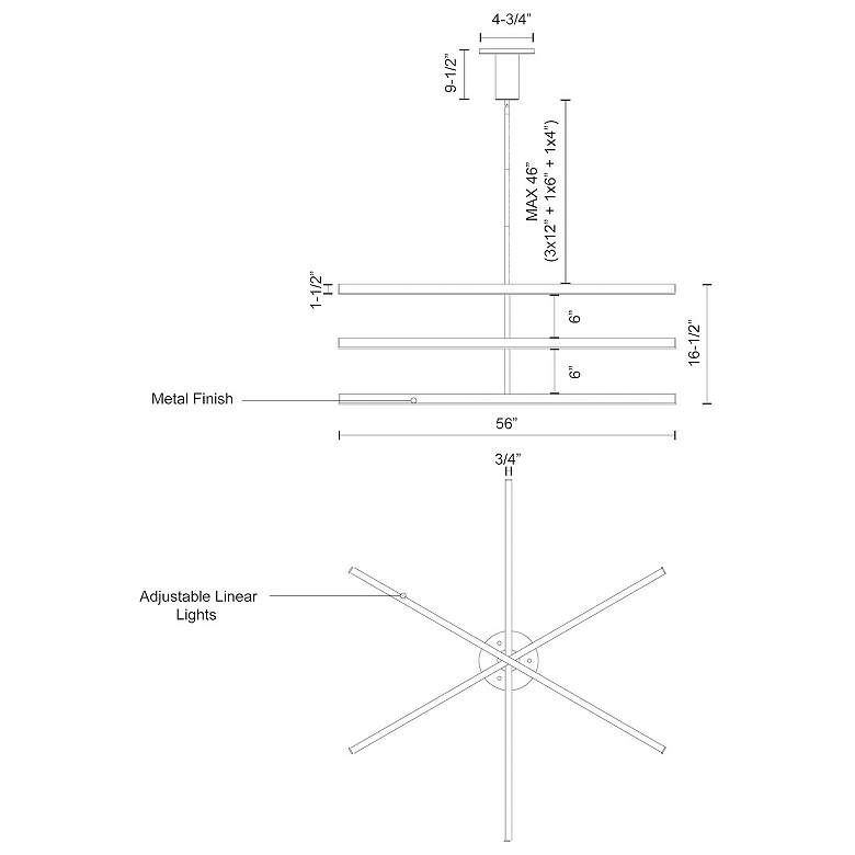 Image 3 Kuzco Vega LED 56-in White LED Chandeliers more views