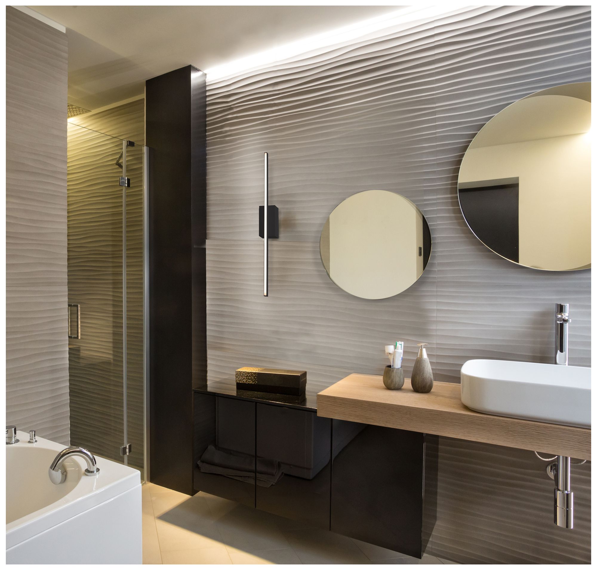 Image 3 Kuzco Vega Minor LED 36-in Black Wall Sconce more views