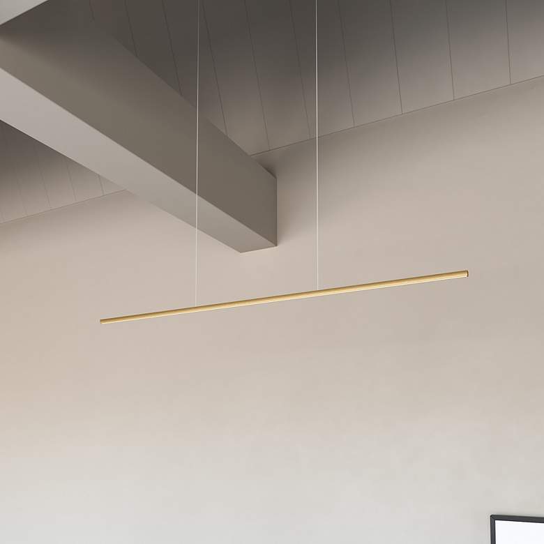 Image 1 Kuzco Vega Minor LED 48-in Brushed Gold Linear Pendant