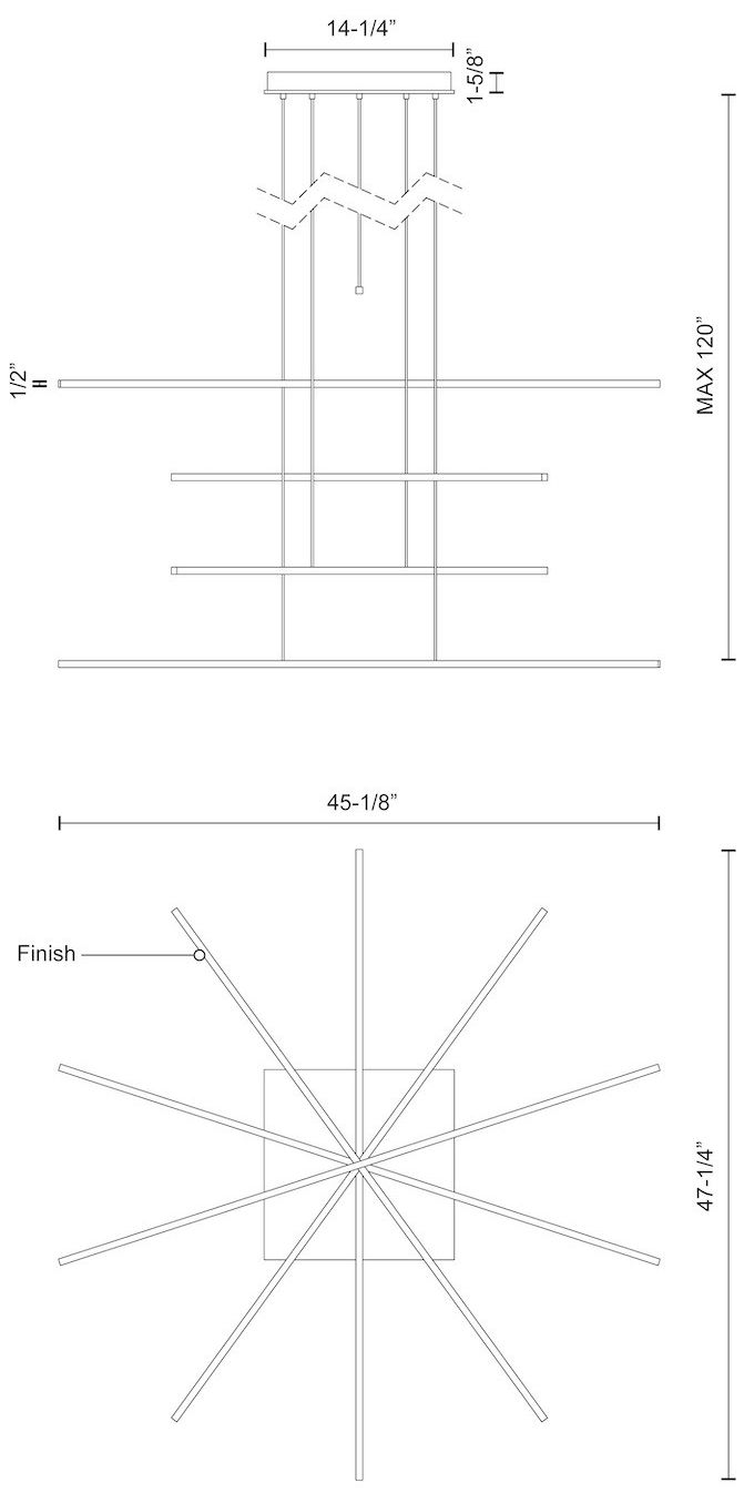 Image 3 Kuzco Vega Minor LED 5 Head Black Multi-Pendant more views
